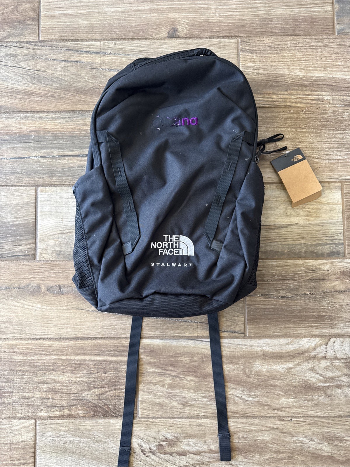 The North Face Stalwart Black Backpack 26L Laptop Sleeve Company Logo