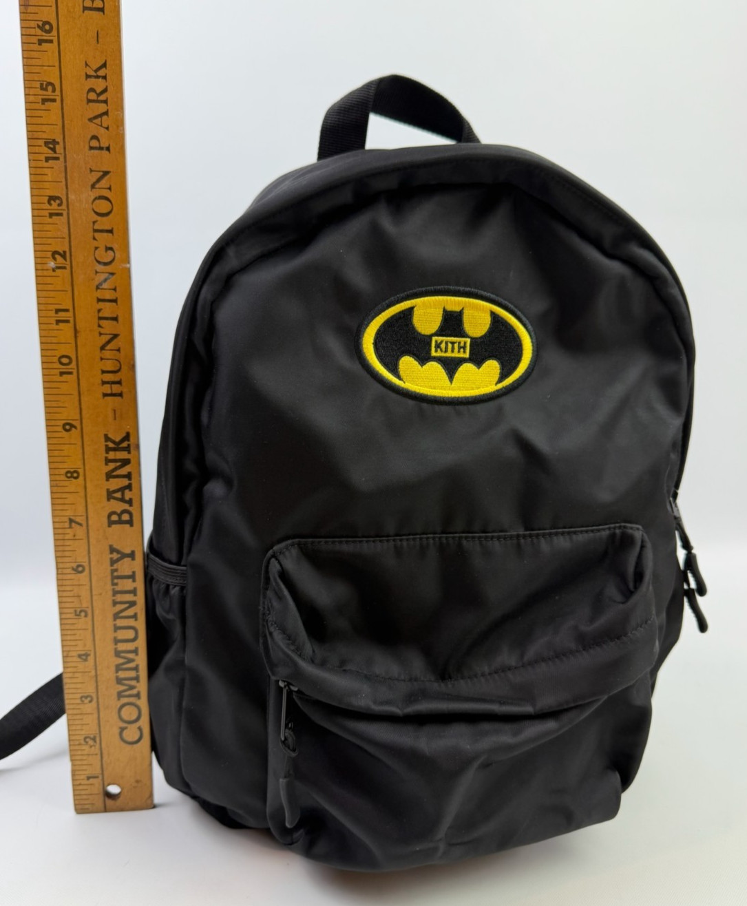 KITH Batman Backpack 85th Anniversary Logo Black Nylon 2024 DC Comics RARE EUC