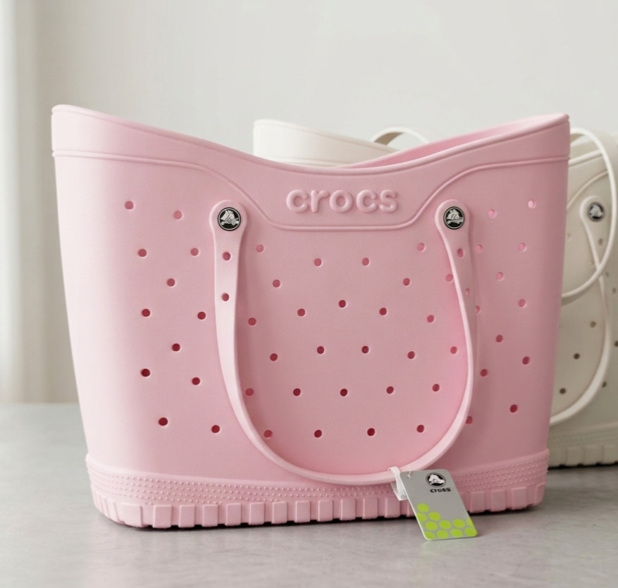 CROCS Classic Large TOTE Bag Light Pink Milk Color New NWT in Box 19”x15”x7”