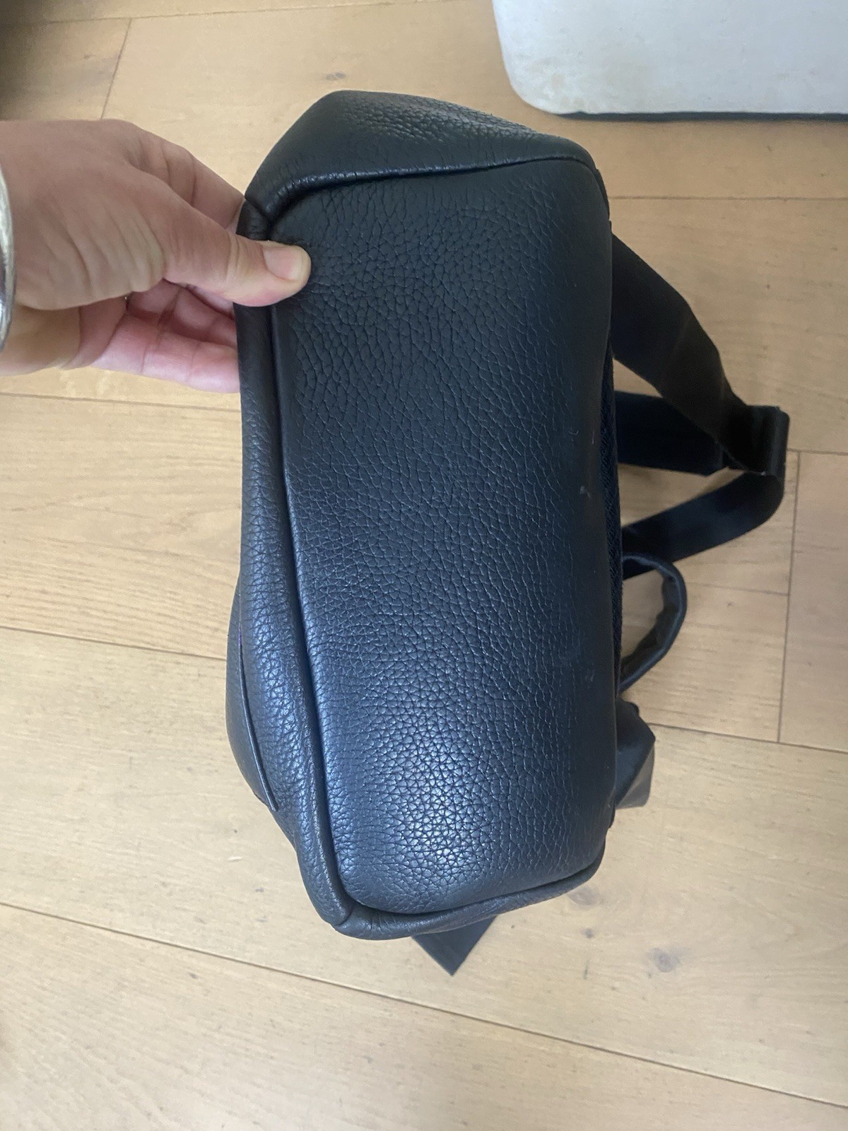 Oroton Black Unisex Leather Backpack Multiple Pockets /zipped W34cm H36cm D10cm