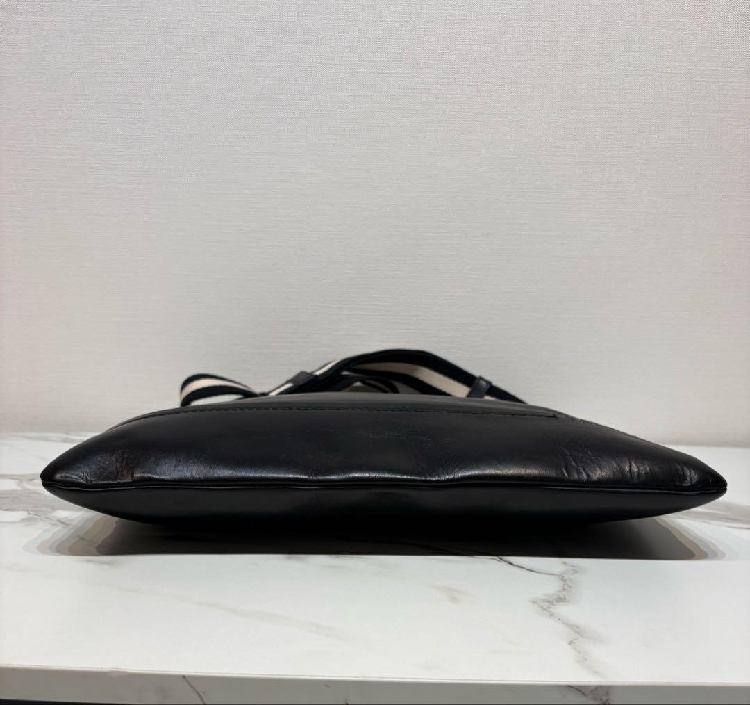 Bally Trainspotting 2Way Briefcase Leather Black Shoulder Bag Used From Japan