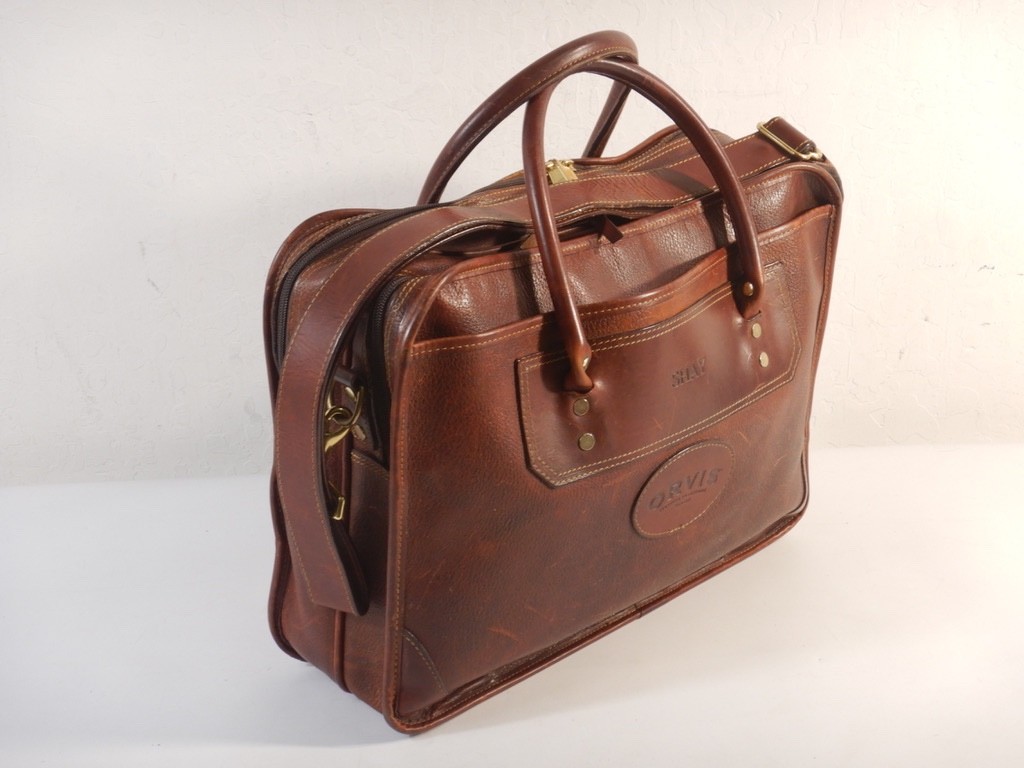 ORVIS Brown Leather Messenger Bag