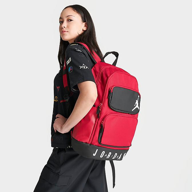 Air Jordan Essential Red Black White Back to School 25 L Backpack 9A0670 H24 NEW