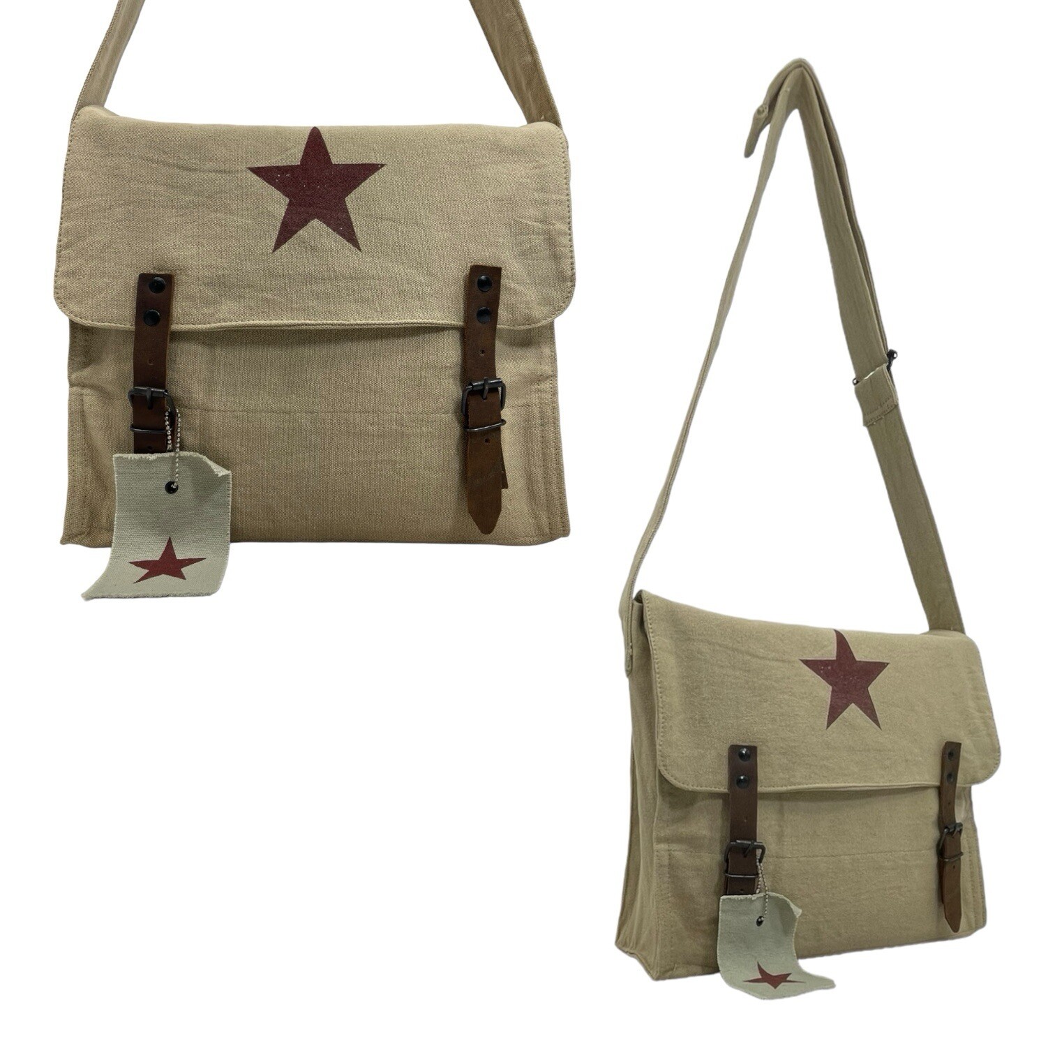ROTHCO Large Heavy Canvas Messenger Bag Laptop Tavel Business Crossbody Star NOS