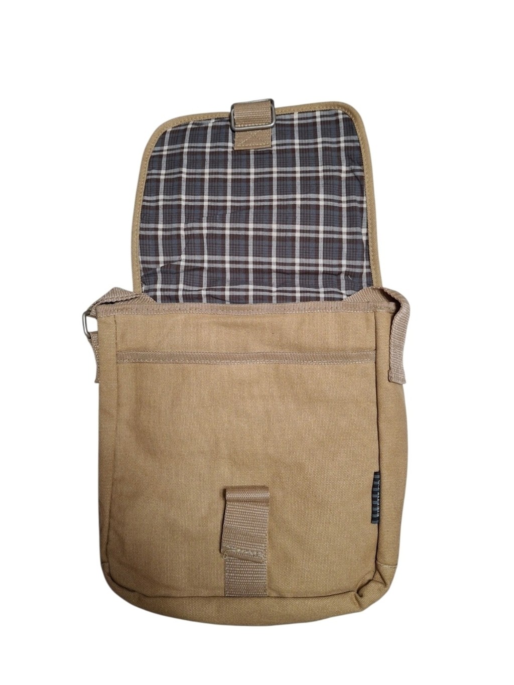 Vintage Field & Co. Canvas Messenger Bag with Leather Trim – Tan