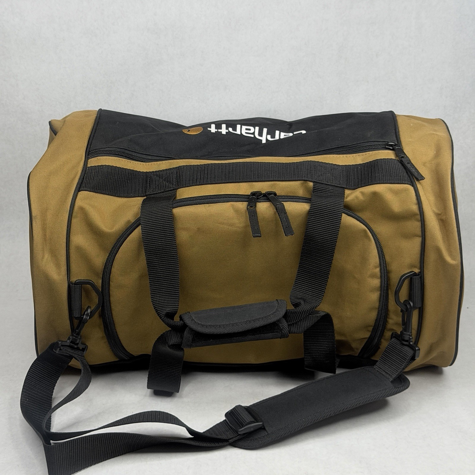 Carhartt® Canvas Packable Duffel – Travel Carry Bag, Brown – Black Used Great