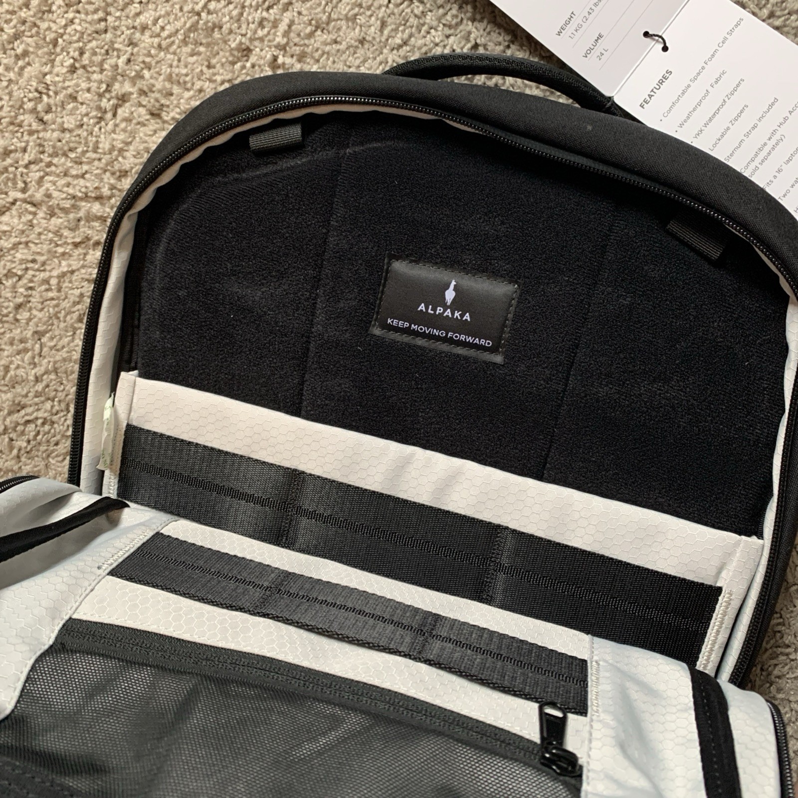 Alpaka Elements Backpack 24L Black Travel Bag Mens Business Work