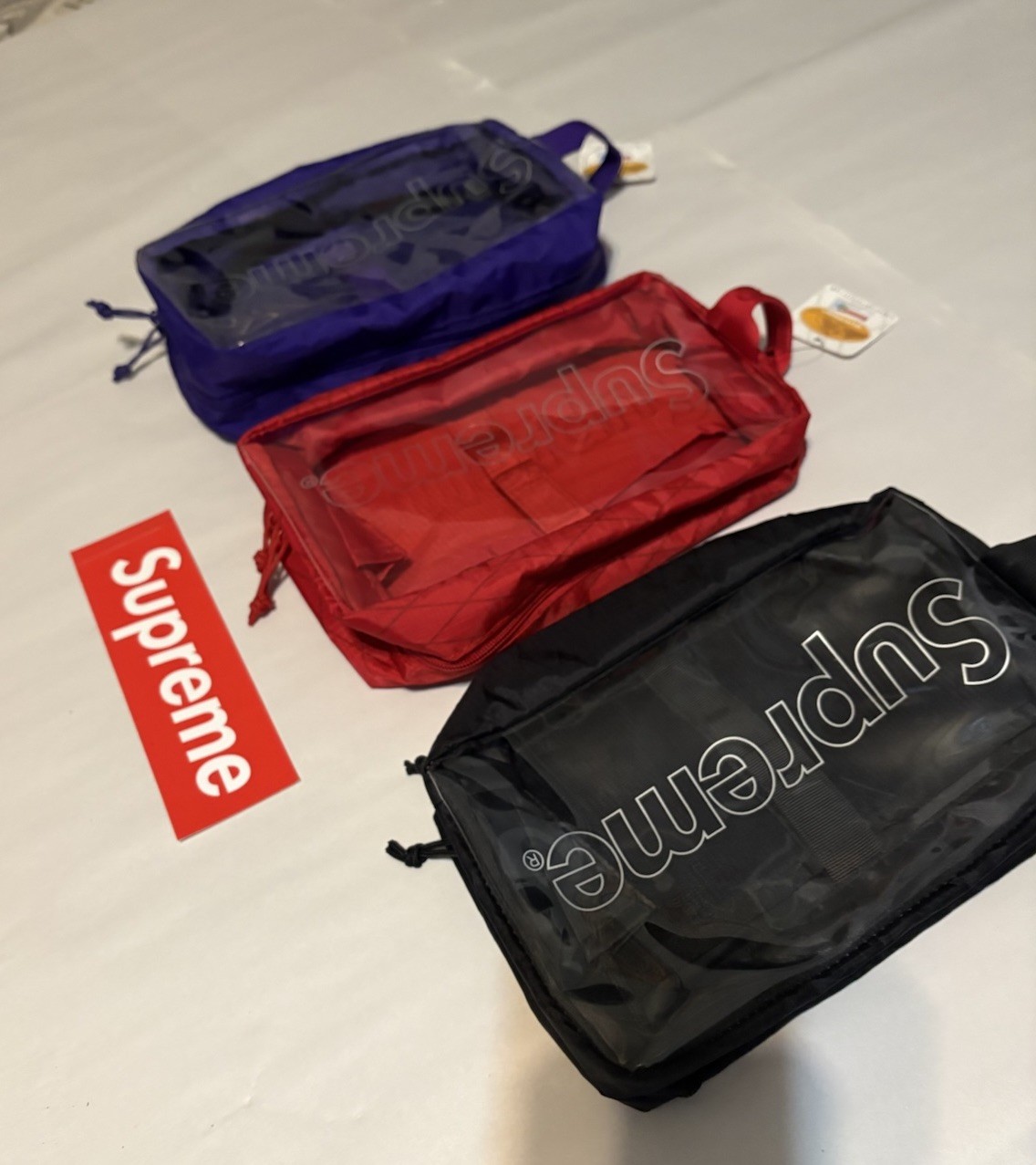 Supreme Utility Bag FW18 Black & Red & Purple NEW – 2018 (Bundle) (SET OF 3)