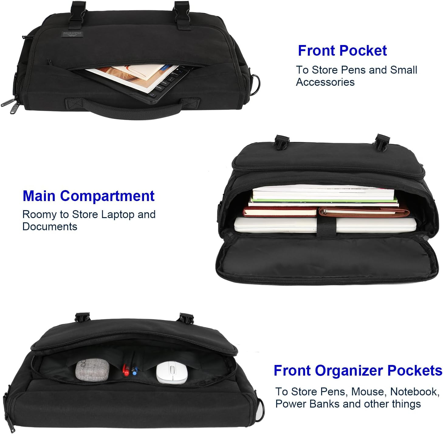 Messenger Bag for Men, Briefcases Lightweight Men’S Laptop Bag 15.6 Inch Water R