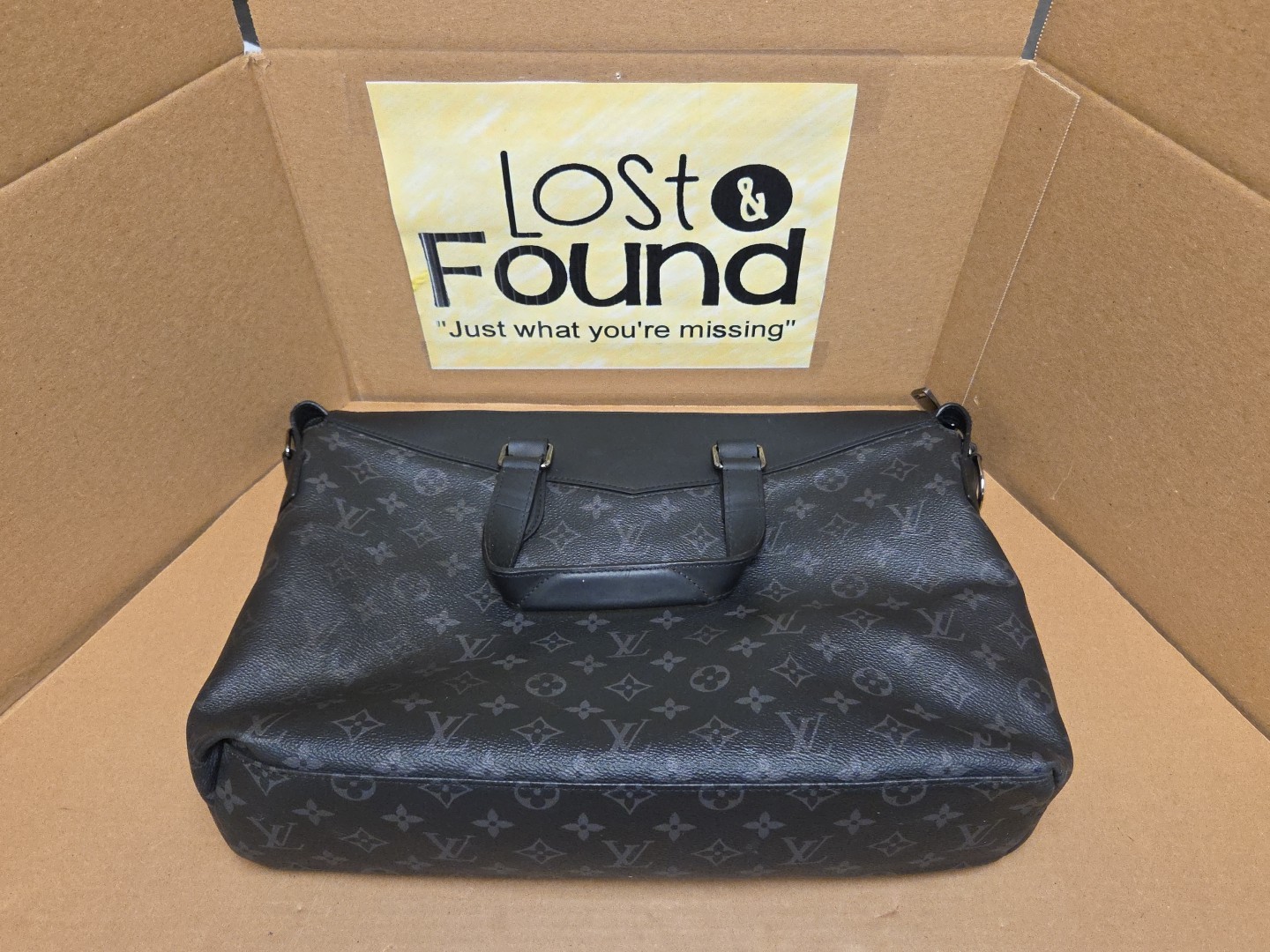 Louis Vuitton Monogram Eclipse Explorer Briefcase Black & Grey Monogram NO STRAP
