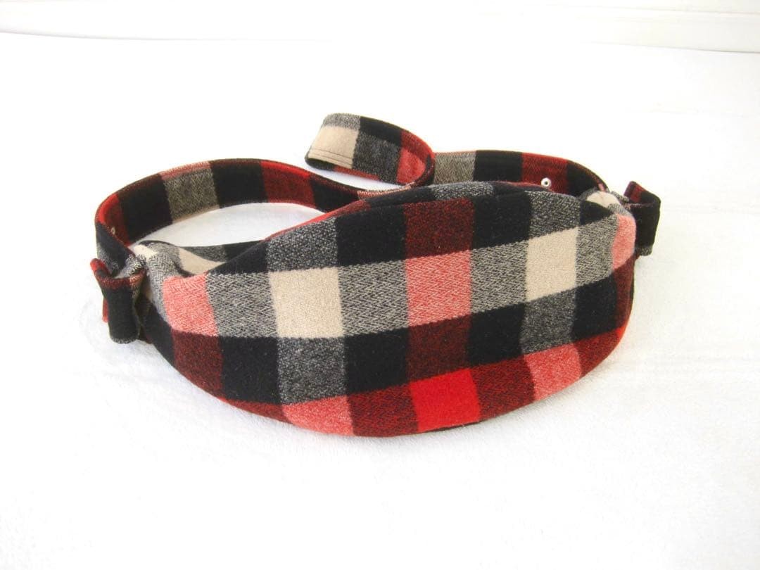 USA Johnson Woolen Mills Shoulder Bag Wool Check Pattern 42x22x18cm