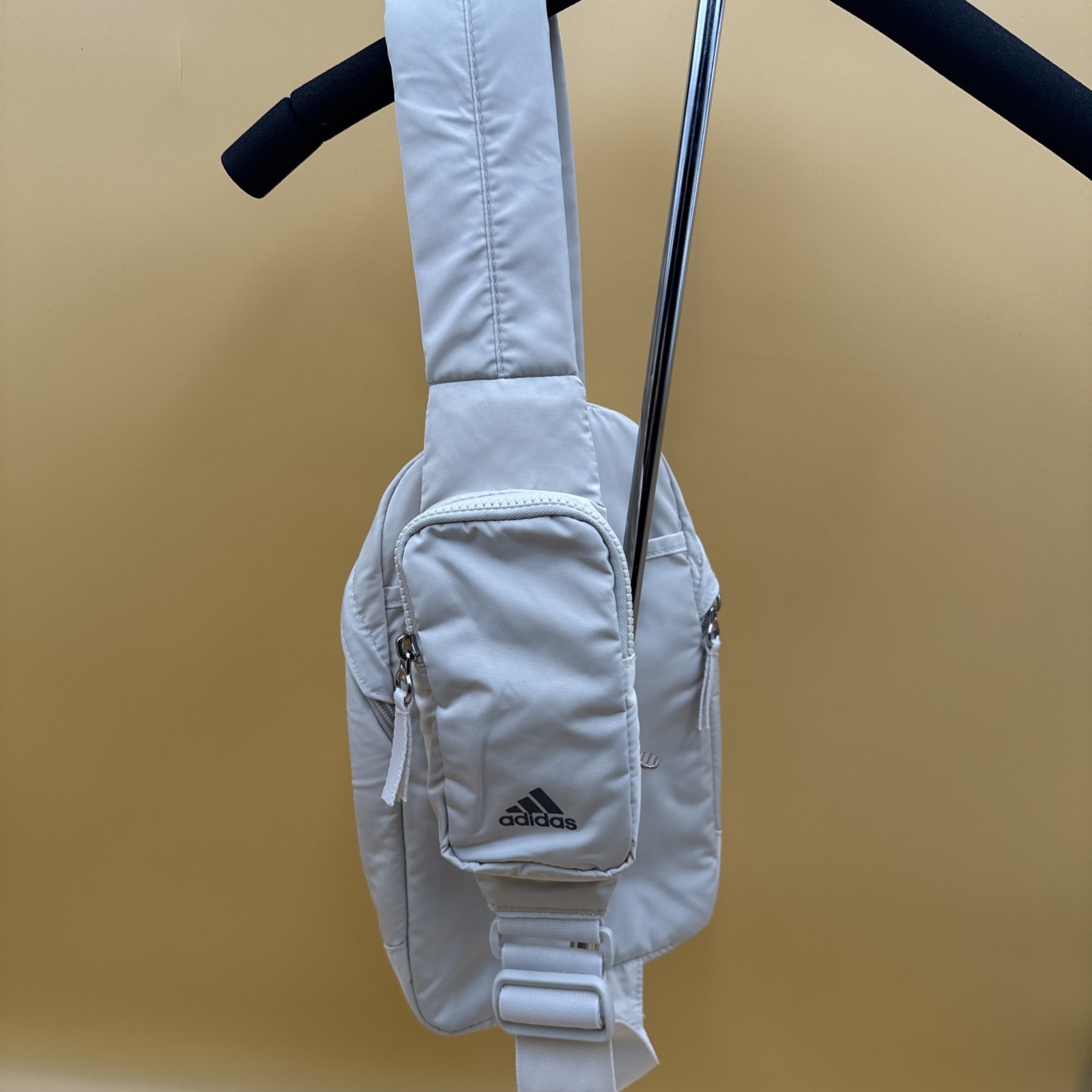 Adidas Essentials 2 Sling Crossbody Backpack Bag Cream Color Adjustable Strap