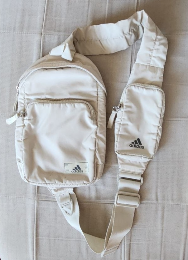 Adidas Essentials 2 Sling Crossbody Bag / Off-white / Zippered Pockets