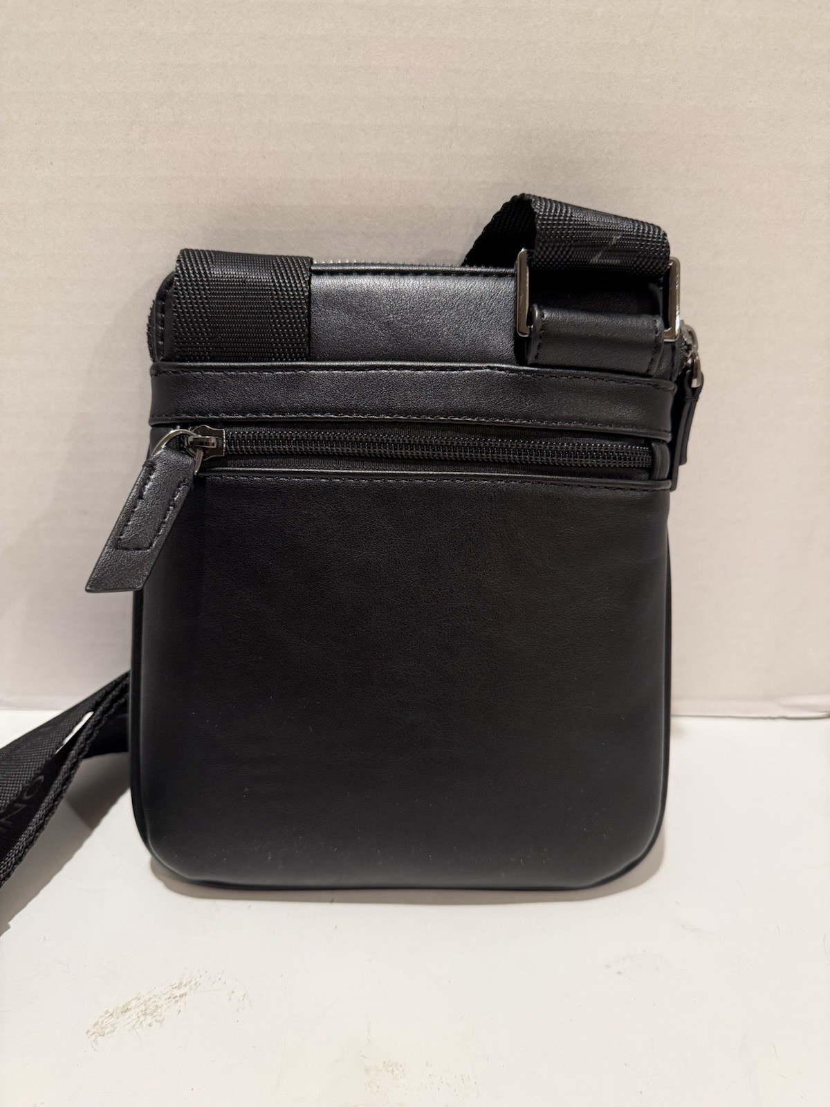 Valentino Mario Horizon Logo Mini Crossbody Shoulder Bag Black Zip Closure