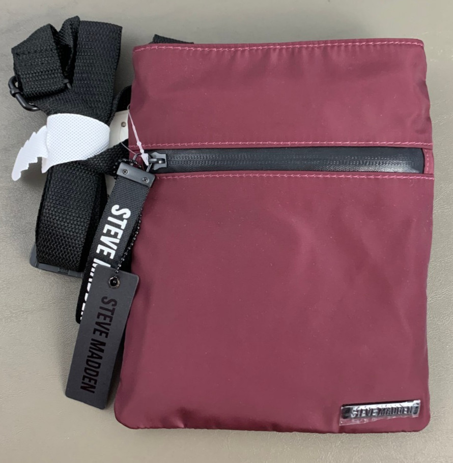 Steve Madden Men’s Small Crossbody Bag, Oxblood Dark Red, One Size 7x9x1.5