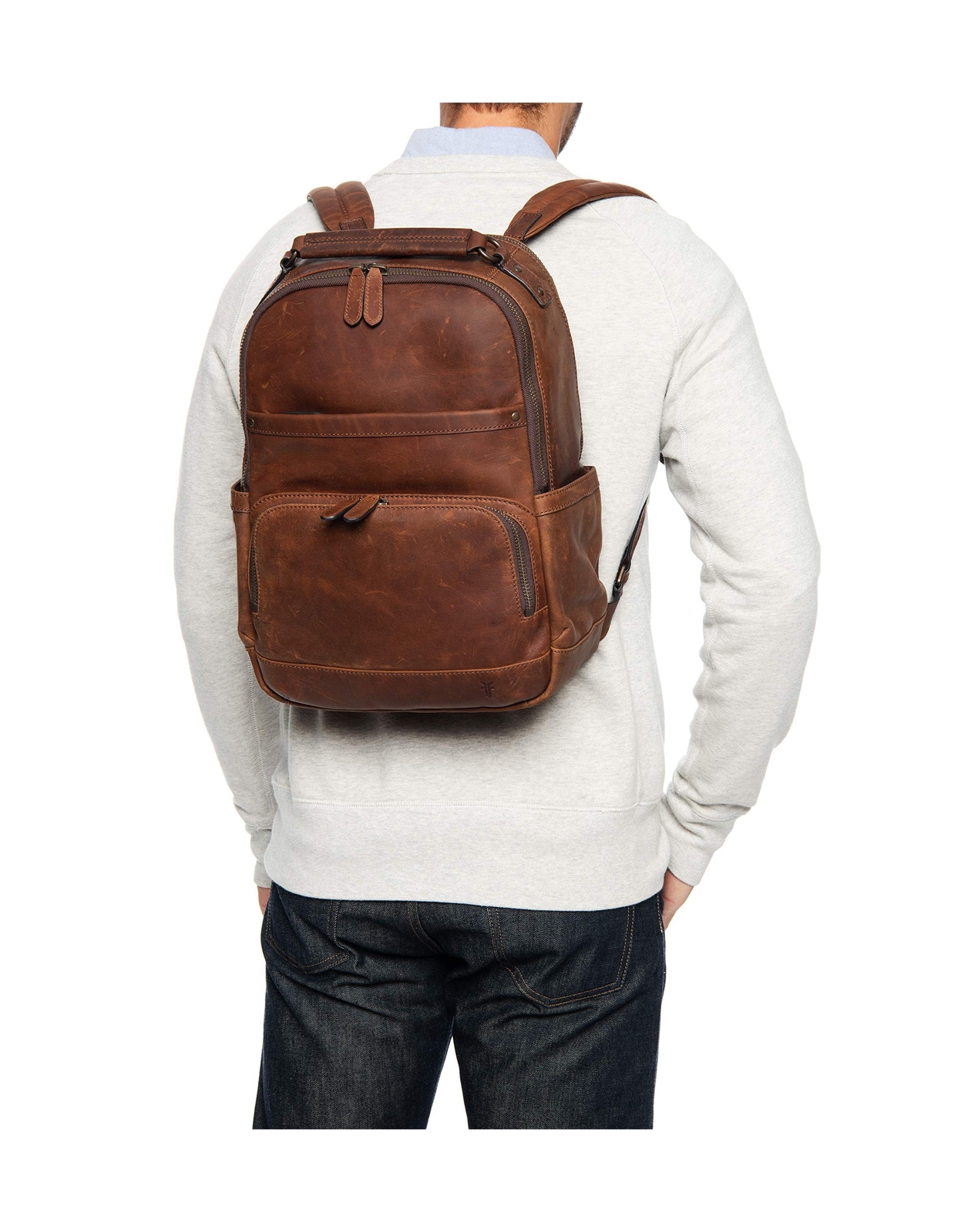 FRYE Logan Backpack Backpack Cognac Antique Pull Up One Size