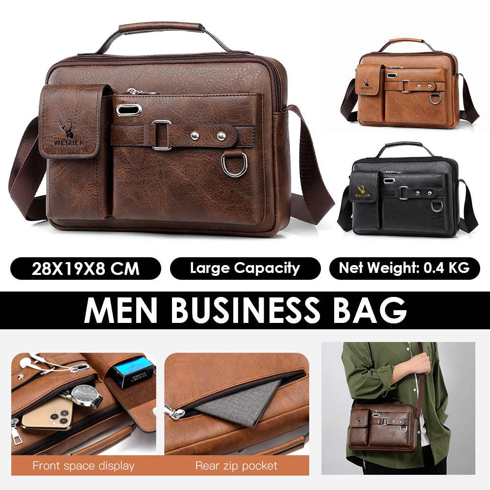Men Messenger Bag Vintage Leather Briefcase Laptop Bag Satchel Shoulder Bag