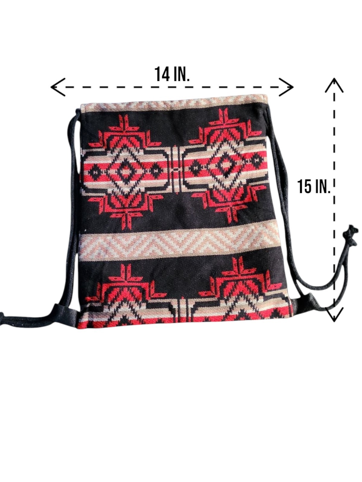 Drawstring Sack Pack Southwest Style Cotton Travel Backpack Foldable USA SELLER