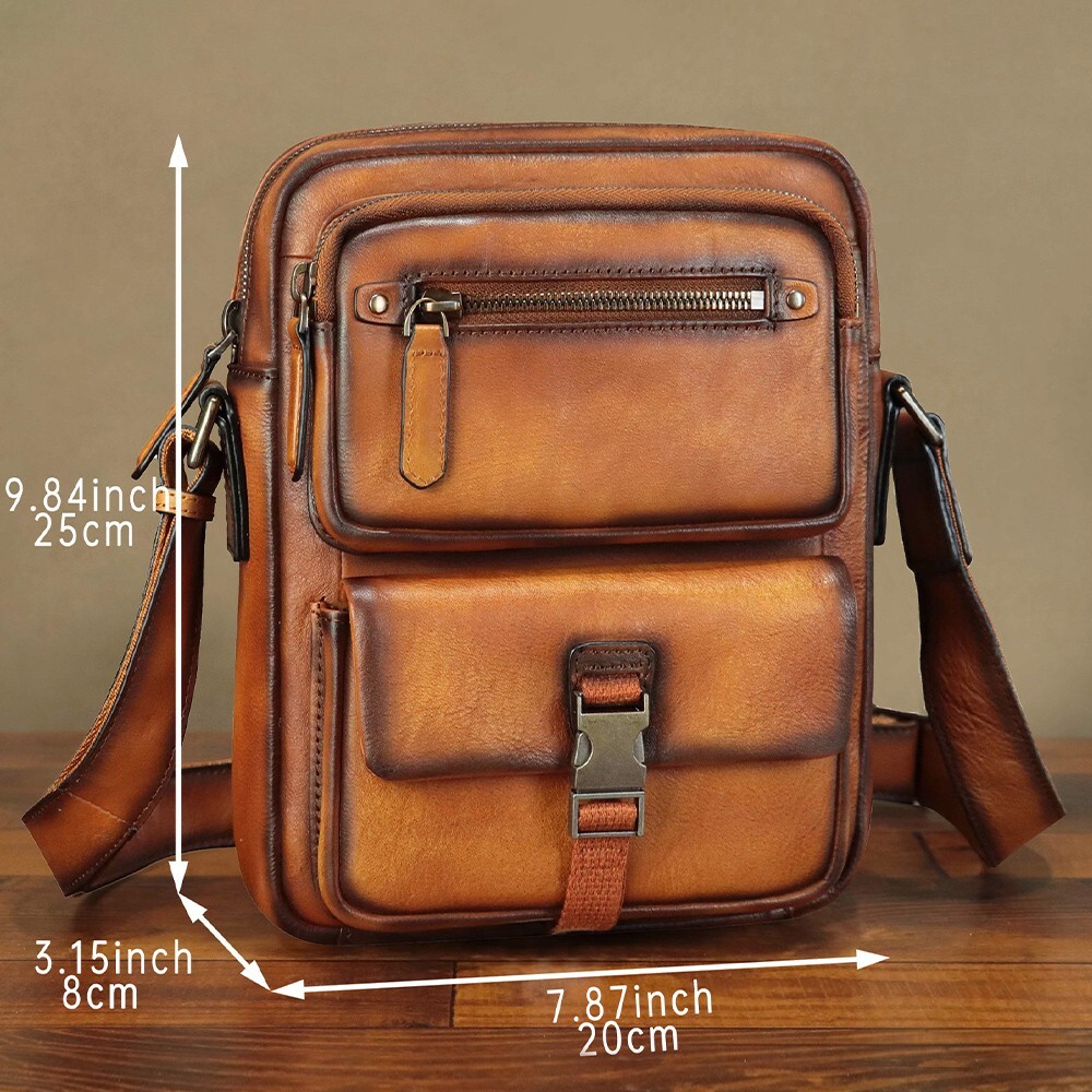 Genuine Leather Purse and Messenger Bag for Men Fashion Leather Shoulder Bags