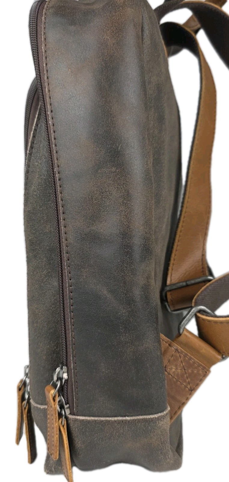 JACK GEORGES Dakota Laptop Backpack Distressed BUFFALO Leather RS516 (BROWN) New