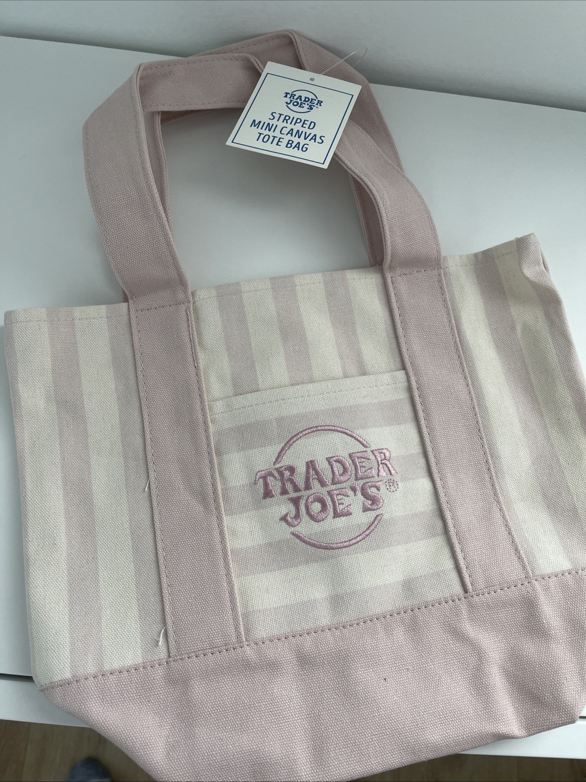 Trader Joe’s Striped Mini Canvas Tote Bag