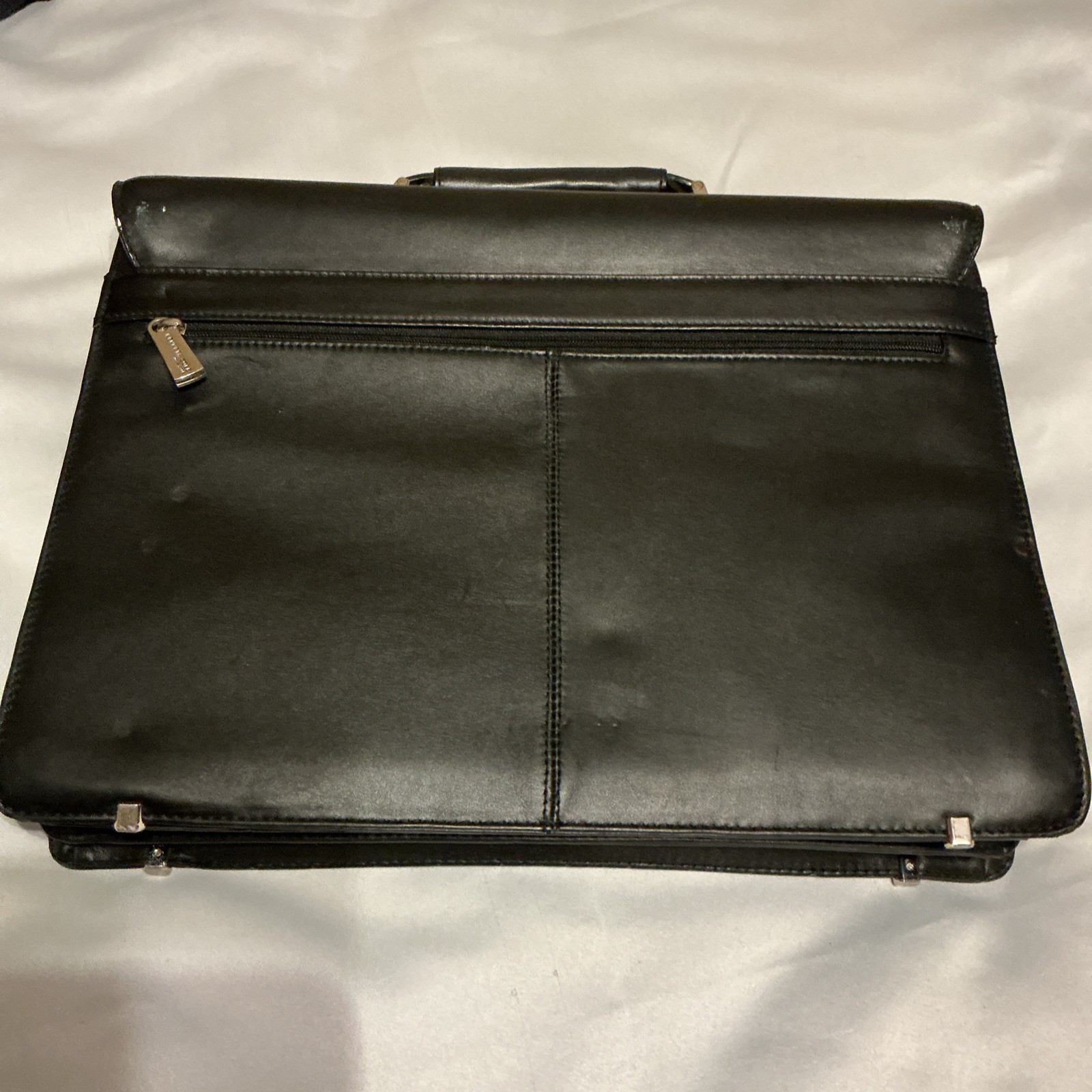 Kenneth Cole Black Briefcase for Men Lock Closure Chocolate Brown Leather