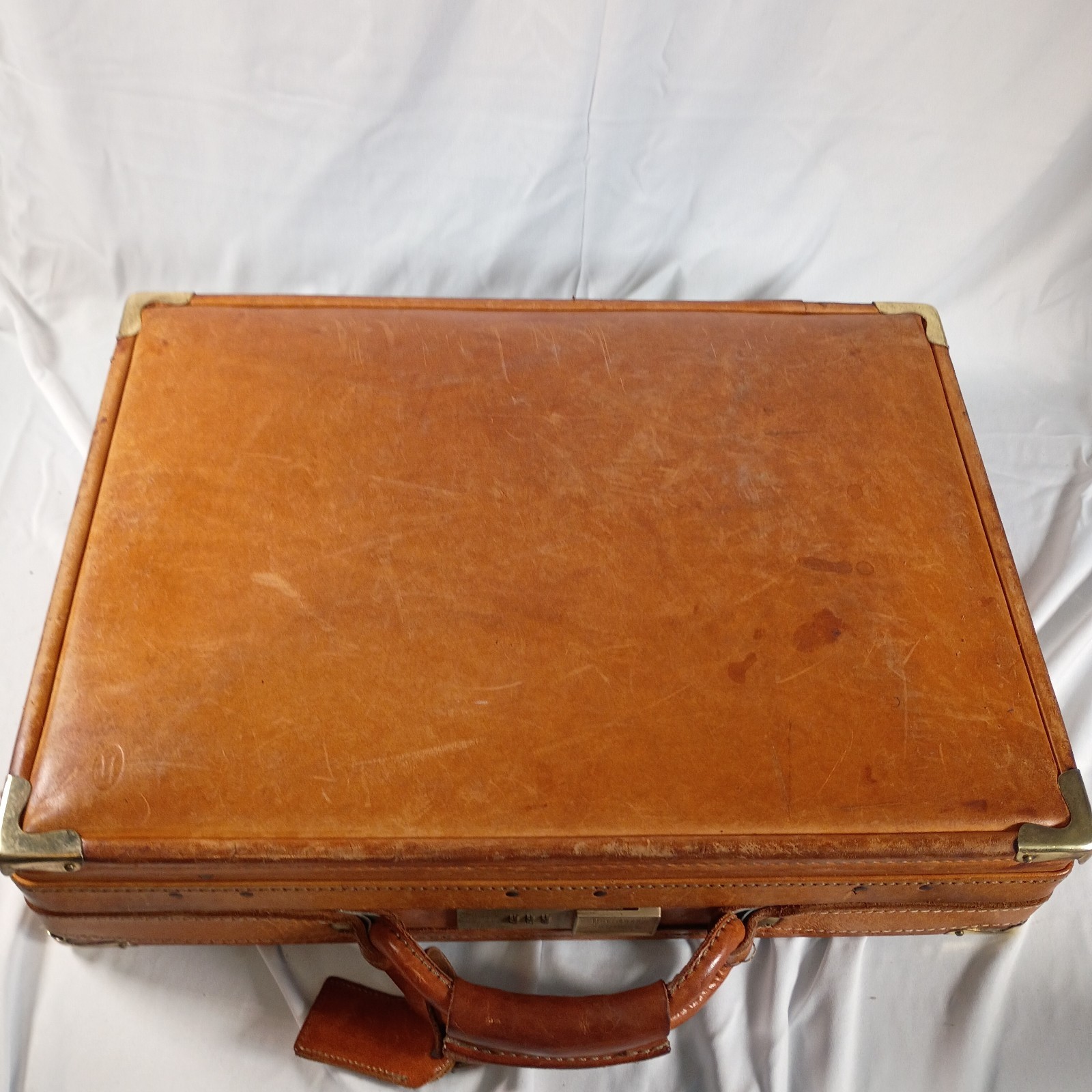 Vintage Hartmann Light Brown/Tan Leather Belted Briefcase Hard Executive