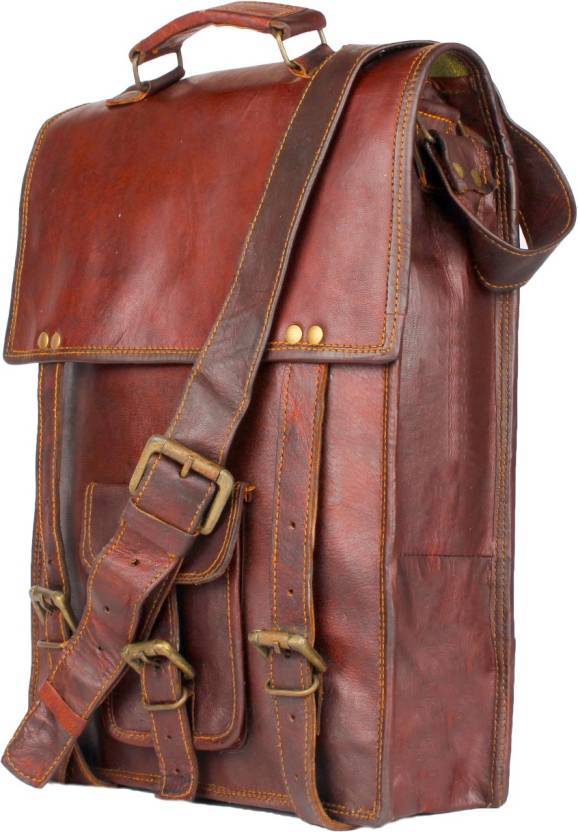 Vintage Men’s Real Leather Bag Vintage Laptop Messenger Man Briefcase Satchel