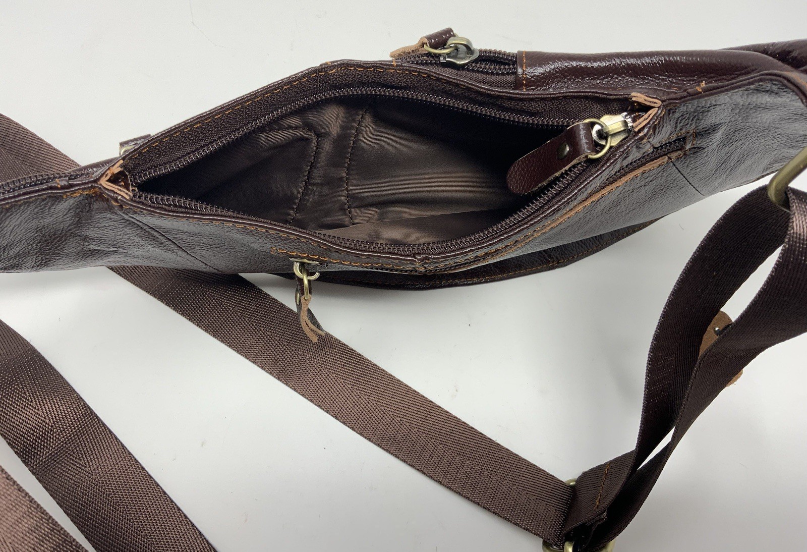 Genuine Leather Brown Sling/Backpack Bag for Men/Woman NEW