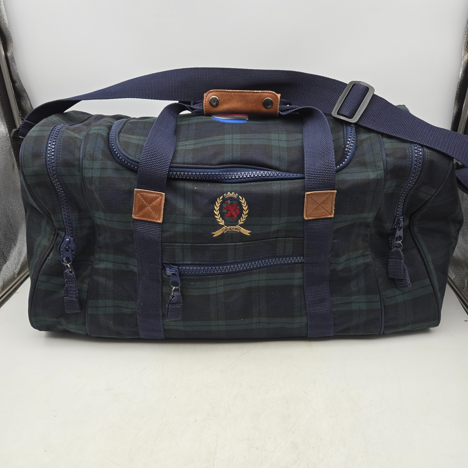 Vintage Tommy Hilfiger Duffle Bag Tartan Plaid Pepsi Cola Flag Large 90s Y2K
