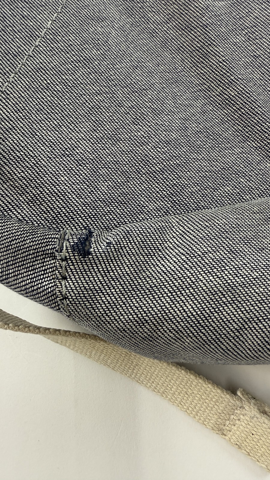 Everlane Backpack Mens Gray Cotton Drawstring Flap Pocket Casual Canvas Bag