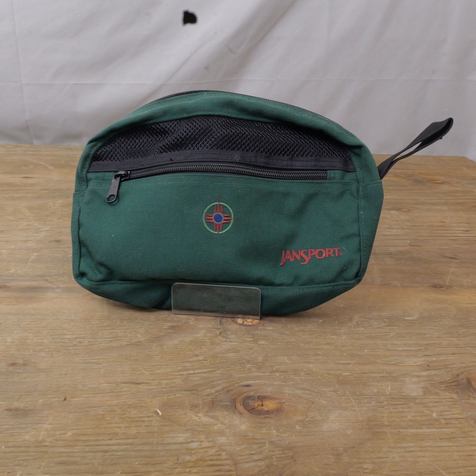 JanSport green canvas waist pack unisex one size zippered