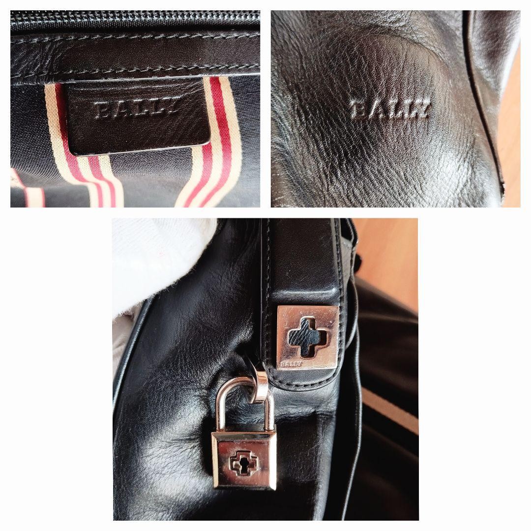 BALLY Trainspotting Hand Bag Briefcase Leather Black Unisex Used From Japan