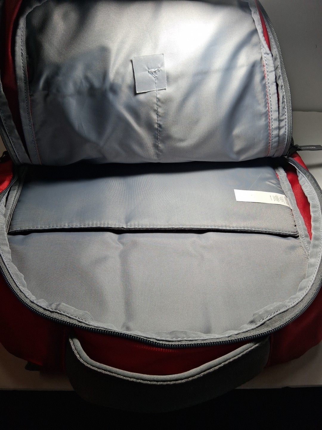 Under Armour Storm 1 Backpack Red Gray Pockets Wide Straps. Wisconsin University