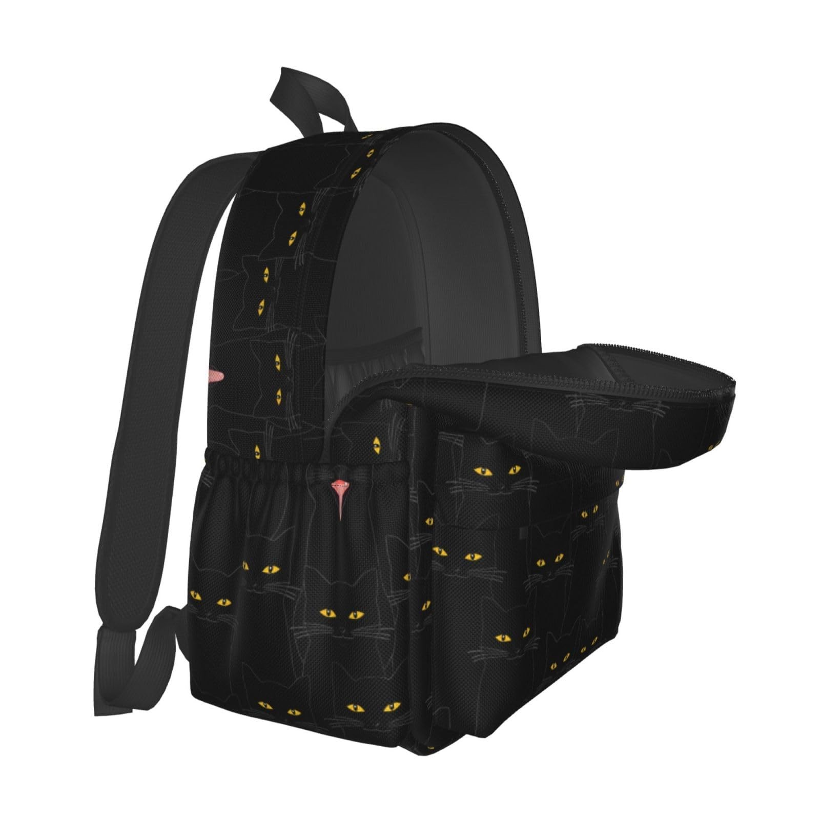 Black Cat Backpack Bookbag Laptop Backpacks Multipurpose Daypack for Boys Gir…