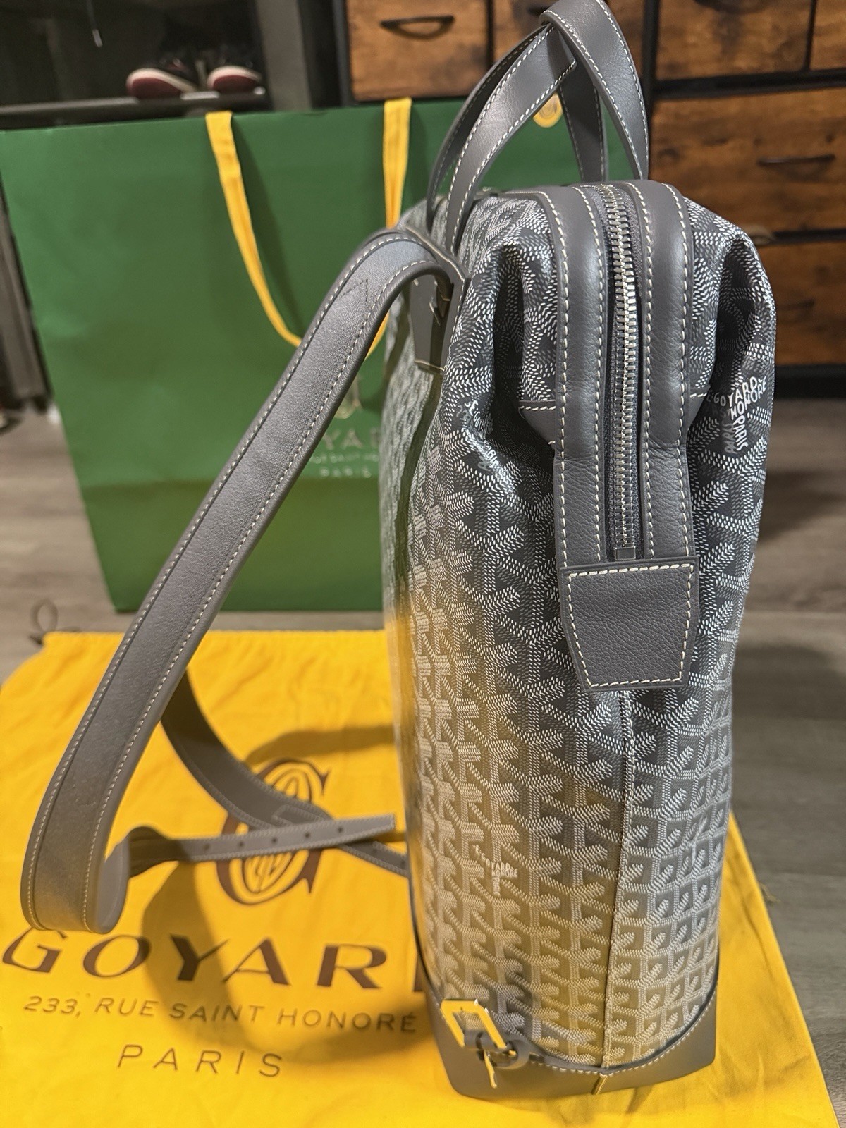 NEW Goyard Cisalpin Backpack Grey Authentic RARE Men’s w/ Dust Bag & Cards