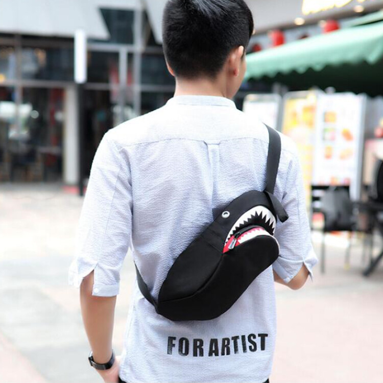 Shark Sling Backpack Shoulder Bum Bag Chest Pocket Pouch Pack Sports Cross Body