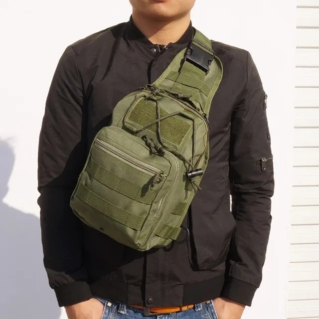 Men Backpack Molle Tactical Sling Chest Pack Shoulder Bag Outdoor Travel Hiking
