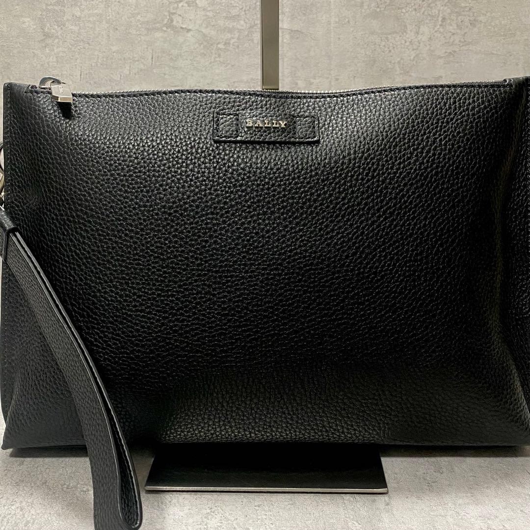 BALLY Second Bag Clutch Bag Black Leather Men’s Unused