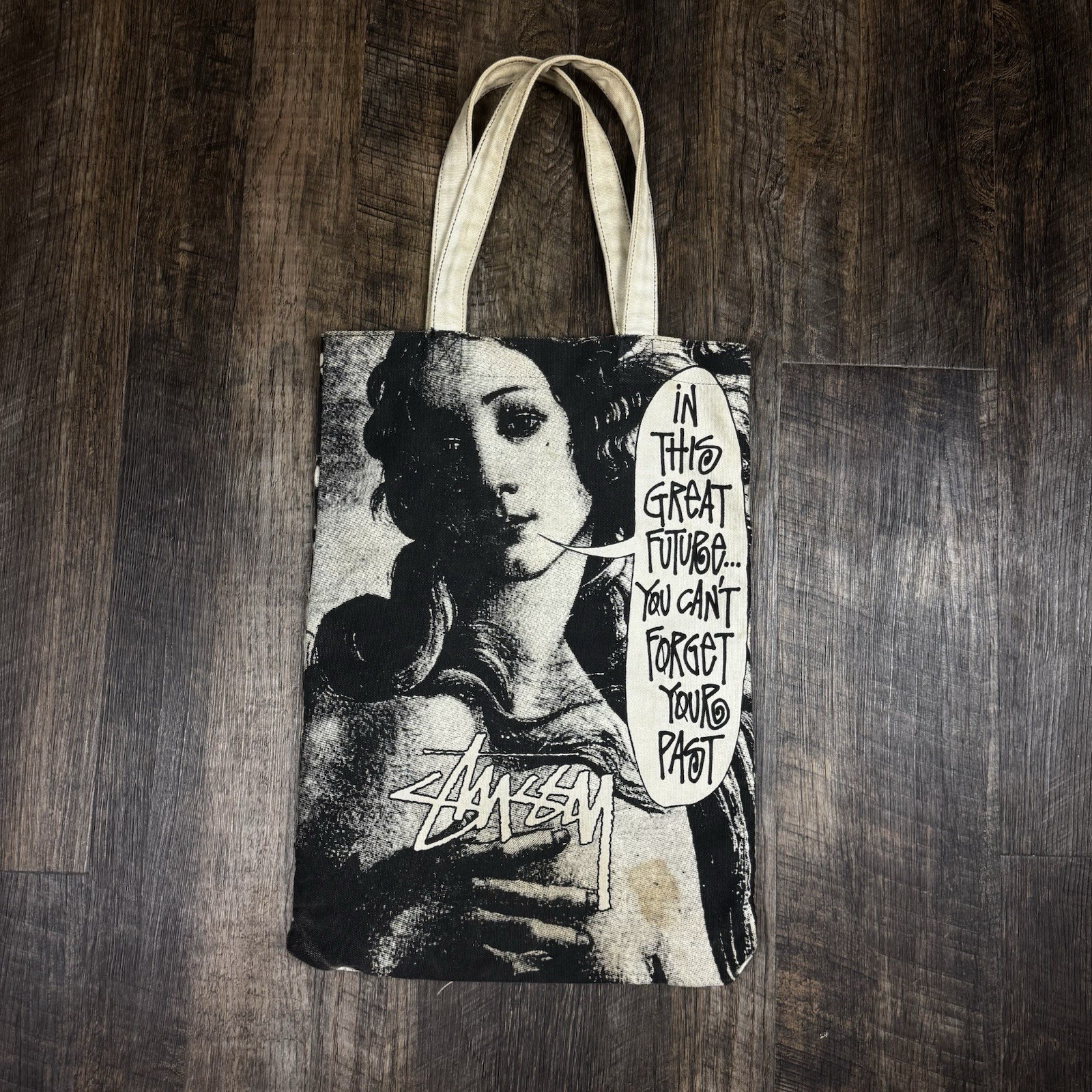 Vintage Stussy Venus Tote Canvas Bag Rare 90s