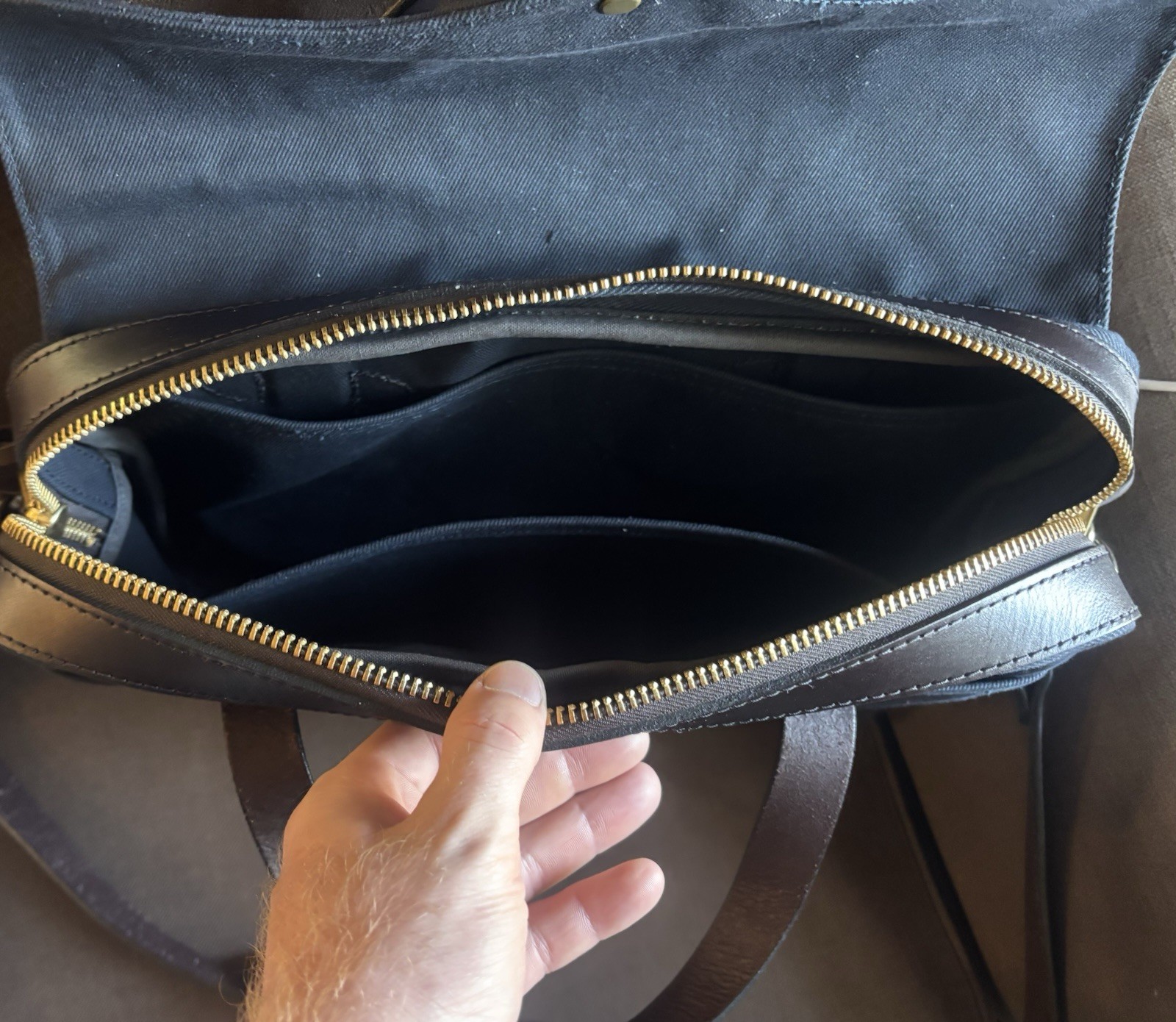 Filson Original Briefcase Navy Canvas 15in Laptop Bag Adjustable Strap