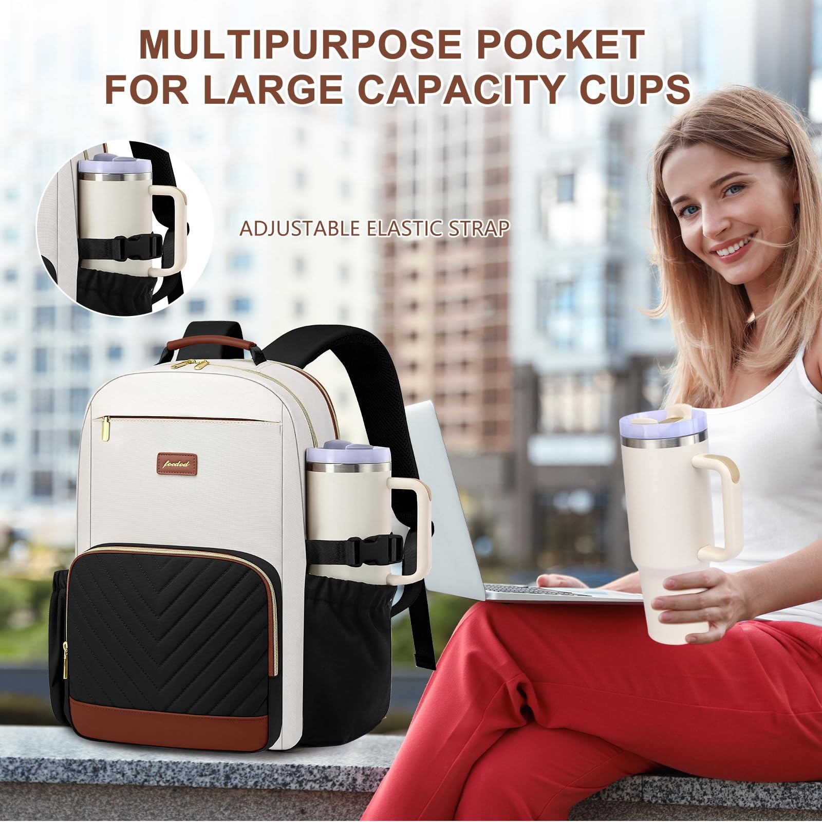 Laptop Backpack for Women Bookbag: 15.6 inch Work School Backpacks with Pouch…
