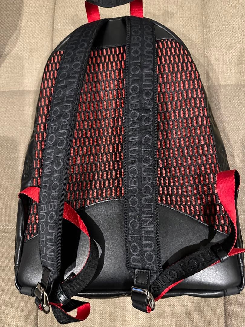 Christian Louboutin Backparis Backpack Black 45x30cm Leather Luxury Rare