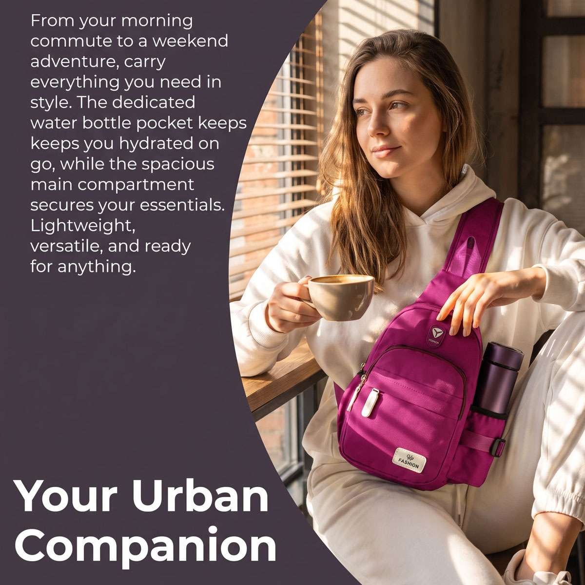 Men Women Nylon Crossbody Shoulder Cycle Sling bag Chest Daily Travel Backpack