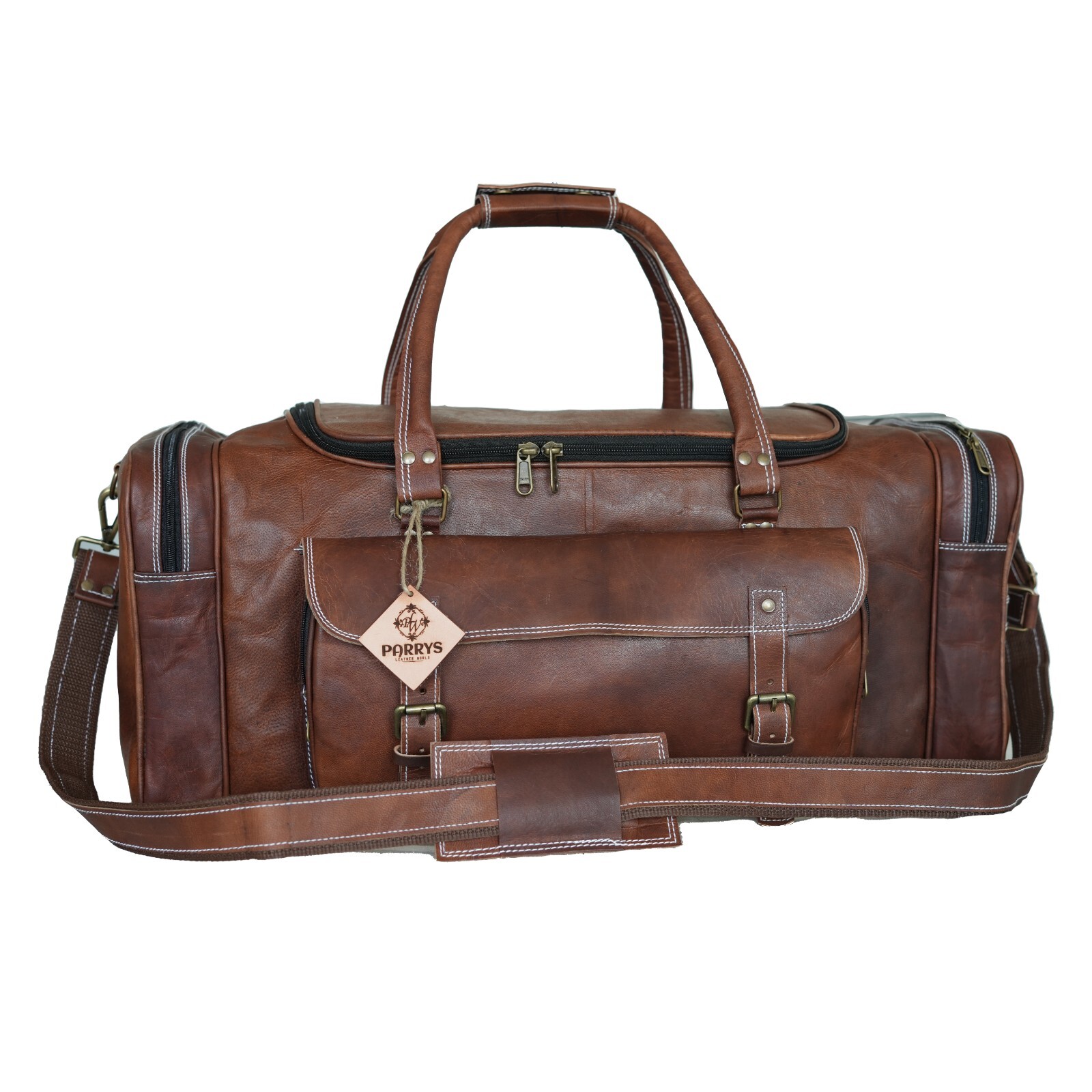 Mens Vintage Genuine Leather Duffle Bag Overnight Weekender Retro Luggage Unisex