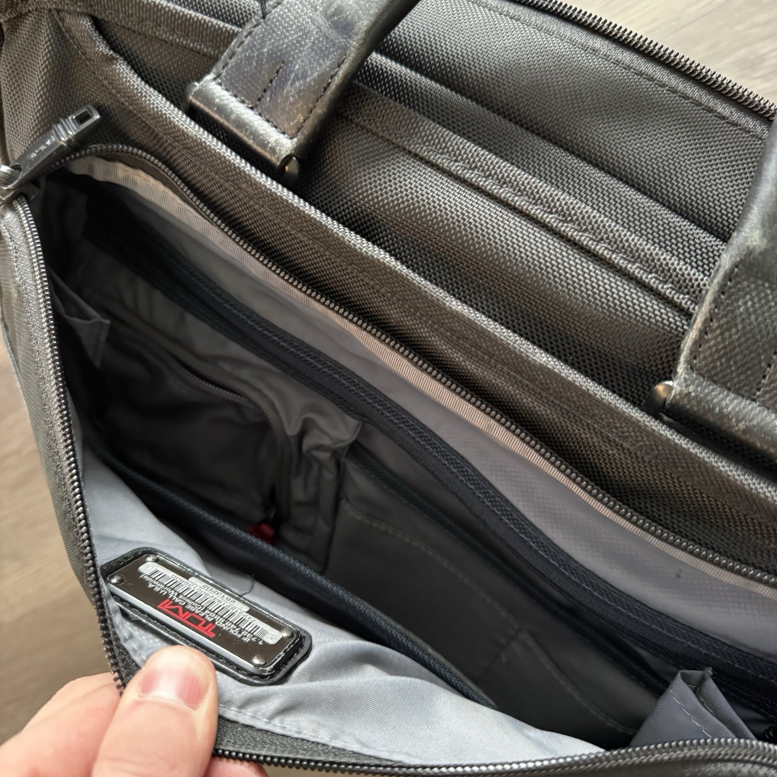 TUMI Alpha 2 Black Nylon Organizer Briefcase 26132D2 No Strap
