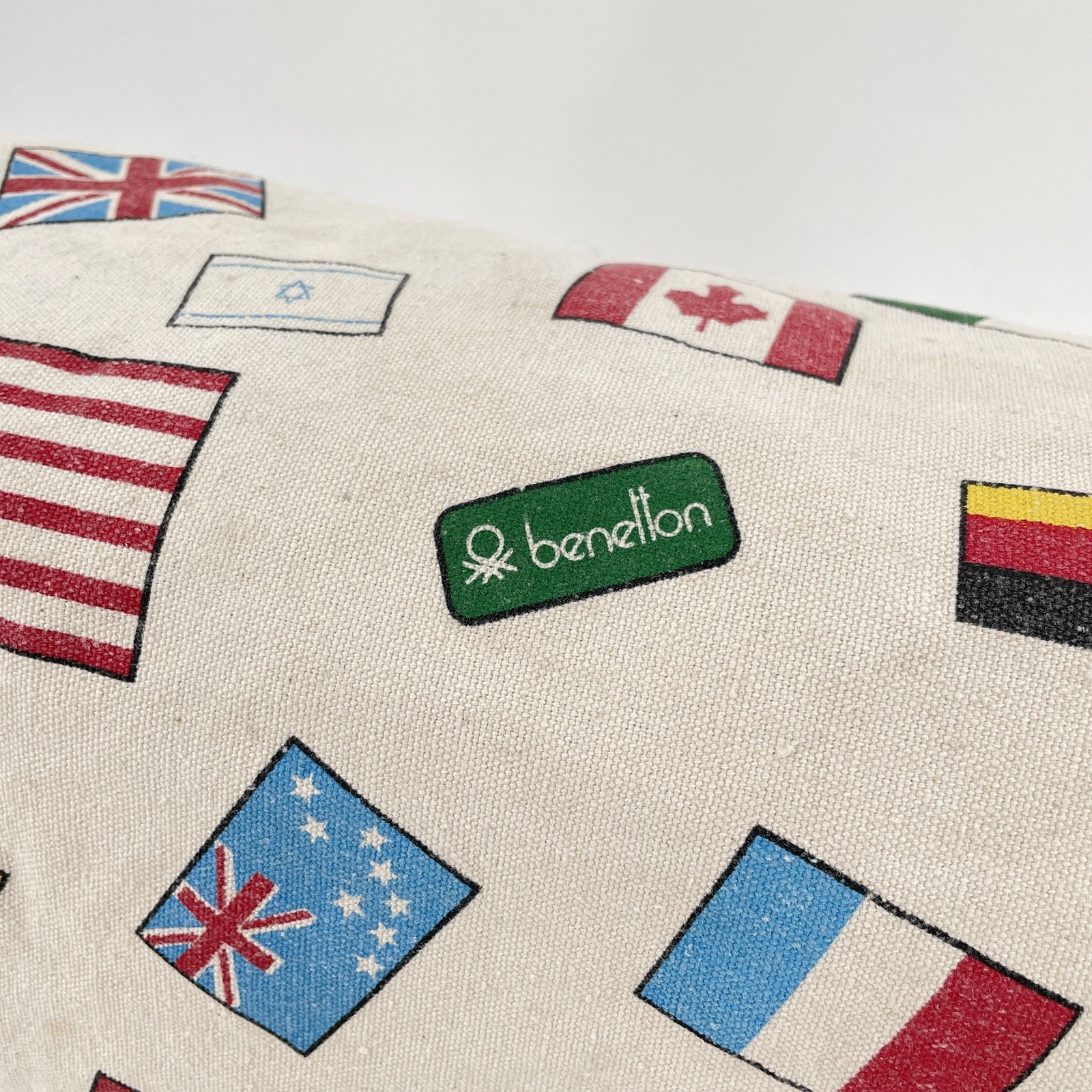 Rare Vintage 80s Benetton Olympic Global Country Flag Print Small Duffle Bag