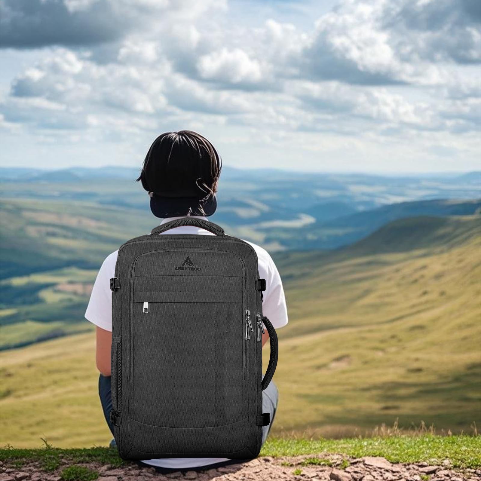 Travel Backpack, 50L Expandable Extra Large Laptop Backpack, Carry On Backpac…