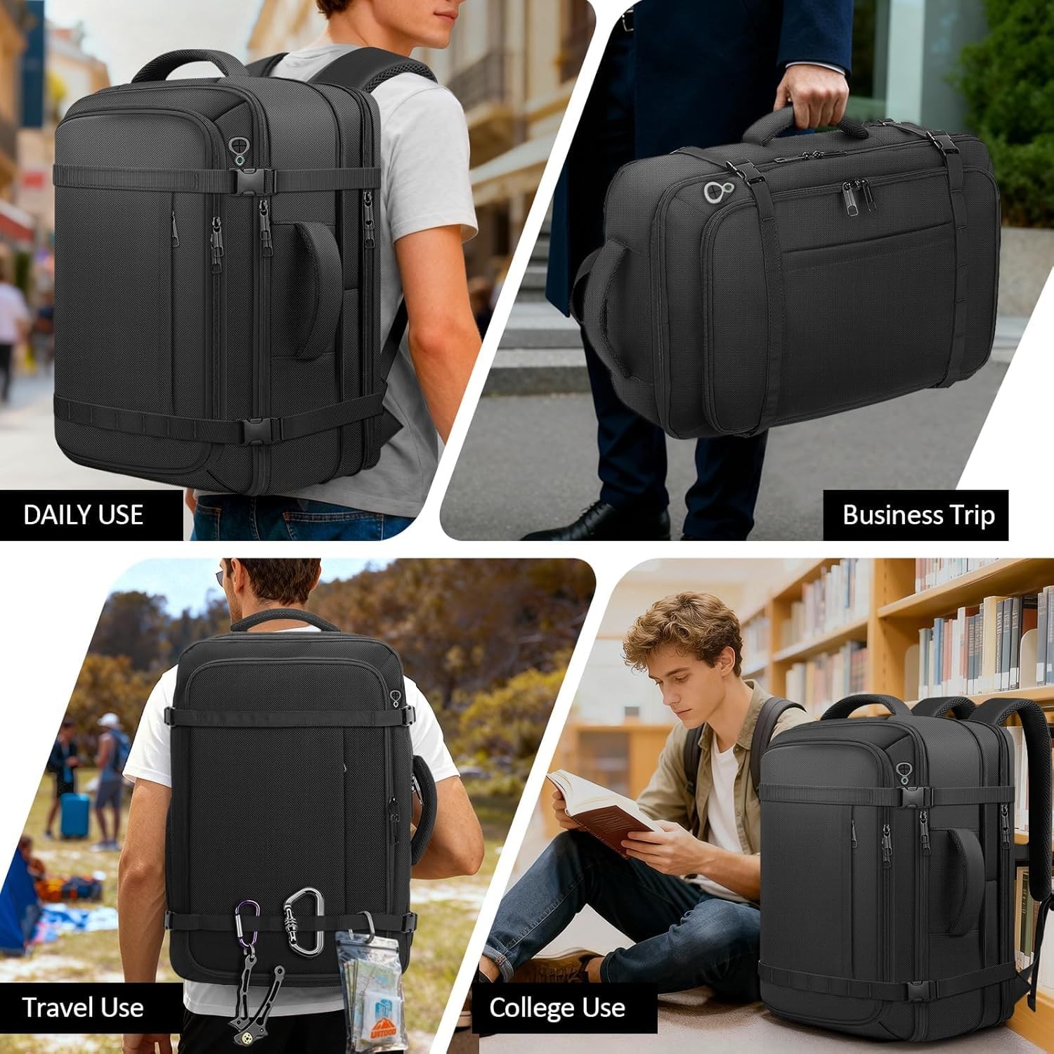 Ample Space Travel Backpack with LifetimeWarranty,Expandable Carry on Backpac…