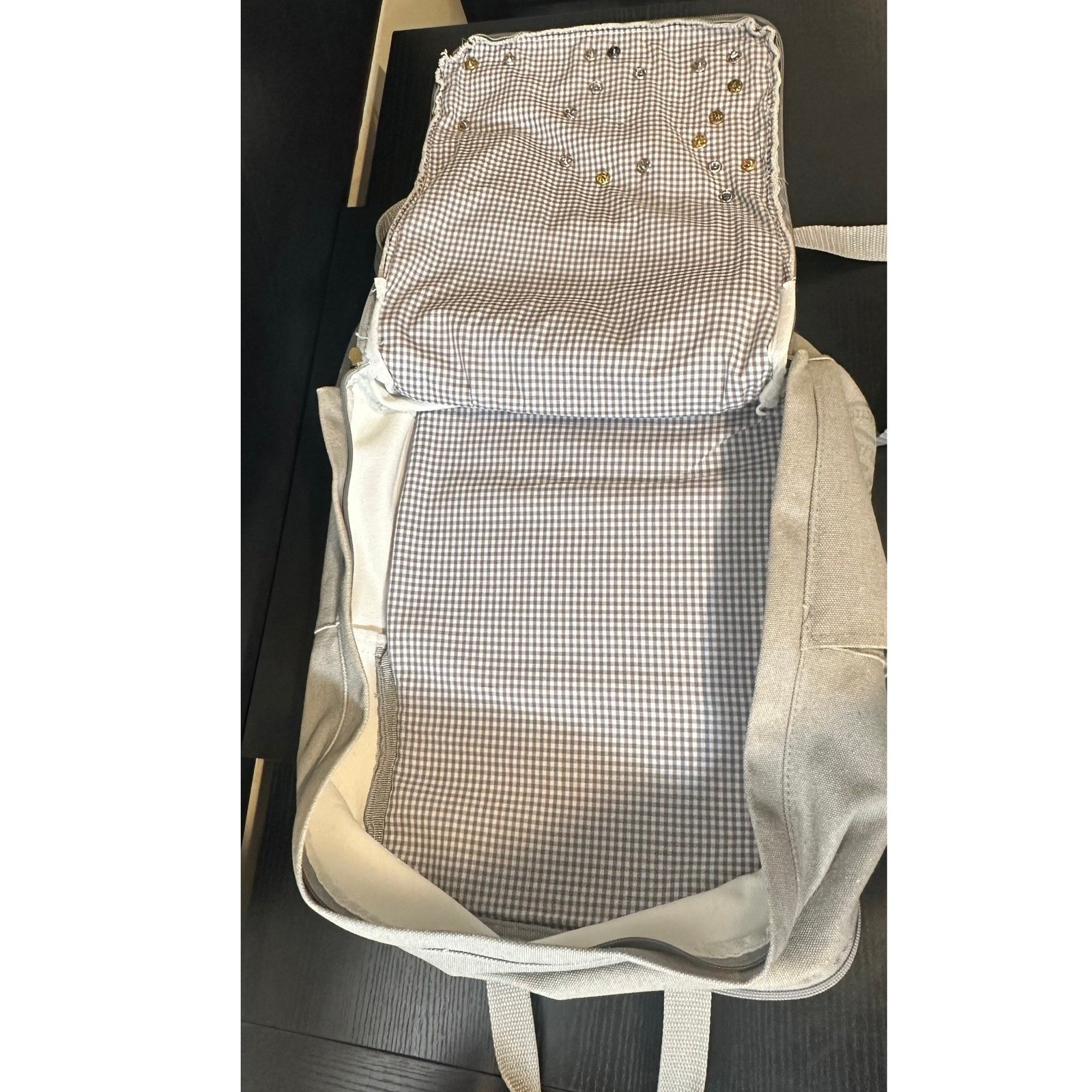Starbucks Coffee Gray Canvas Backpack with Assorted Enamel Partner Pins Bundle